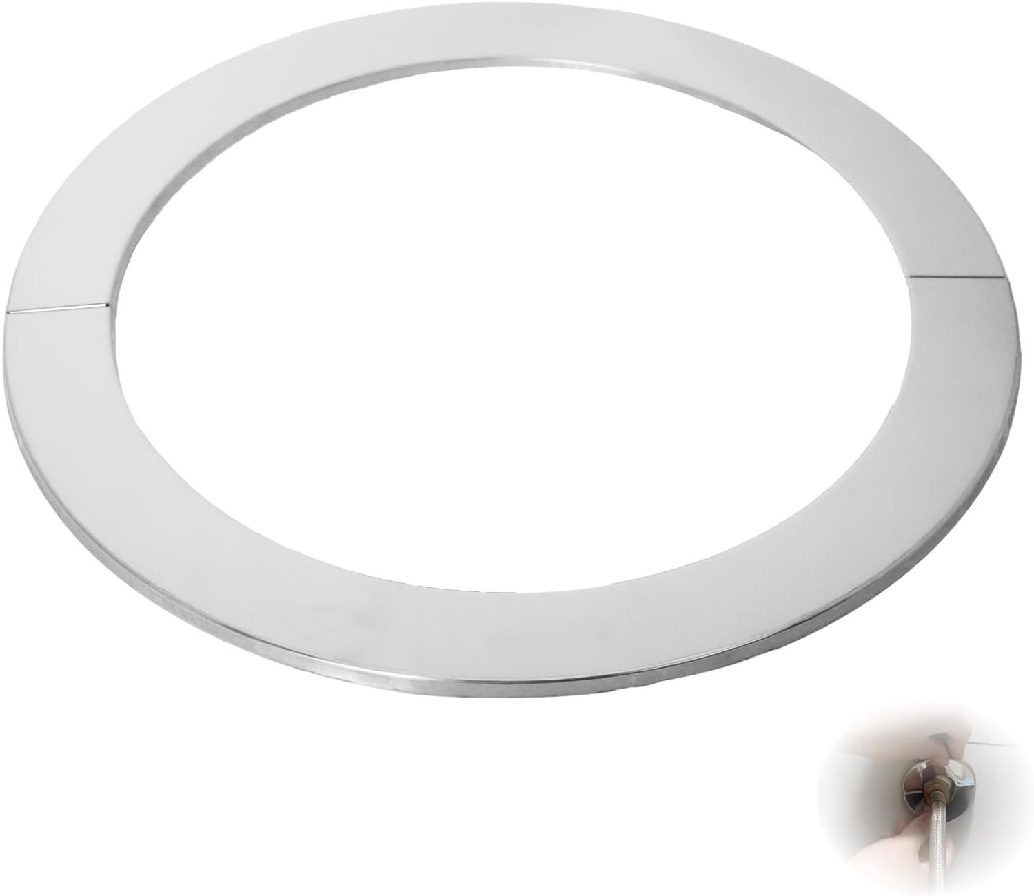 Rosette chimney tube, 2 pieces, 200 mm, 200 mm, dimensions 200 x 256 x 5 mm, stainless steel, heat-resistant, for - ShopVlot
