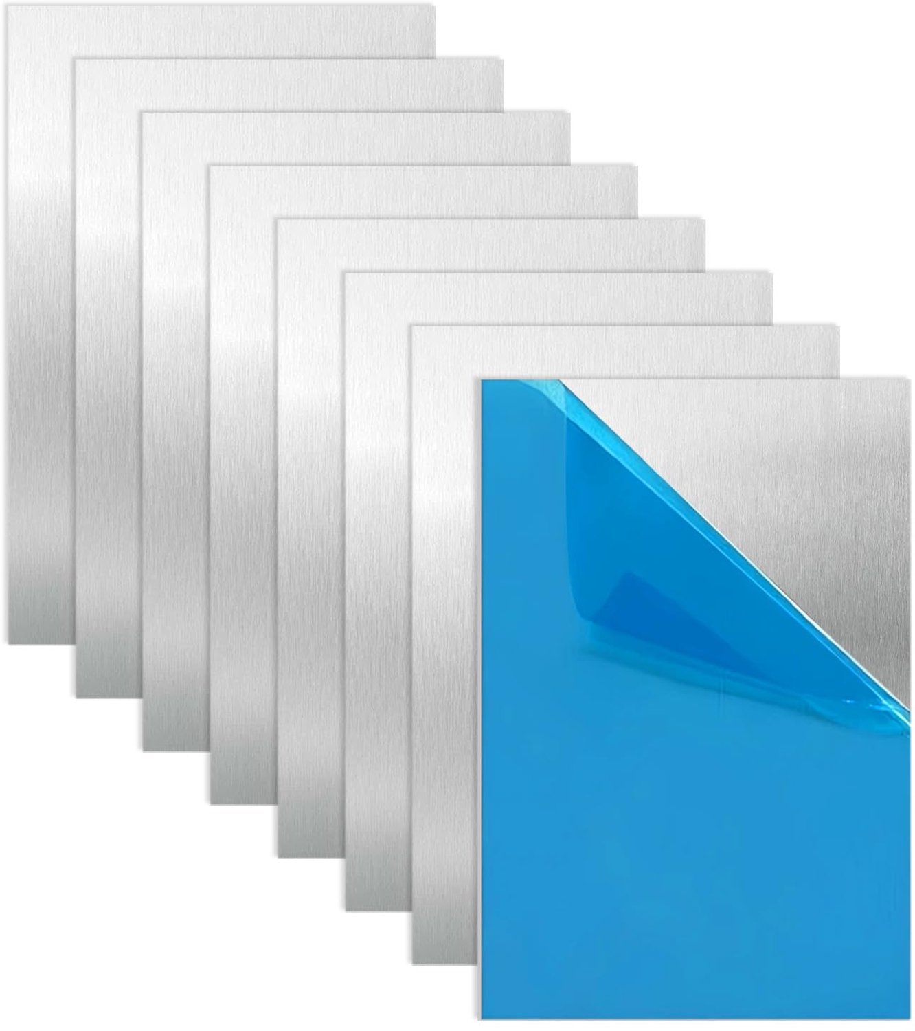 Pack of 8 Aluminium Sheet 0.5 mm Alublech 30 x 20 cm, Aluminium Sheet with Protective Film, Aluminium Sheet, Aluminium - ShopVlot