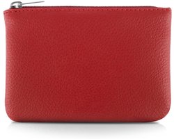 Dames Mini Portemonnee met Rits, Lichi Patroon, Geschikt voor Munten en Creditcards, Rood Design