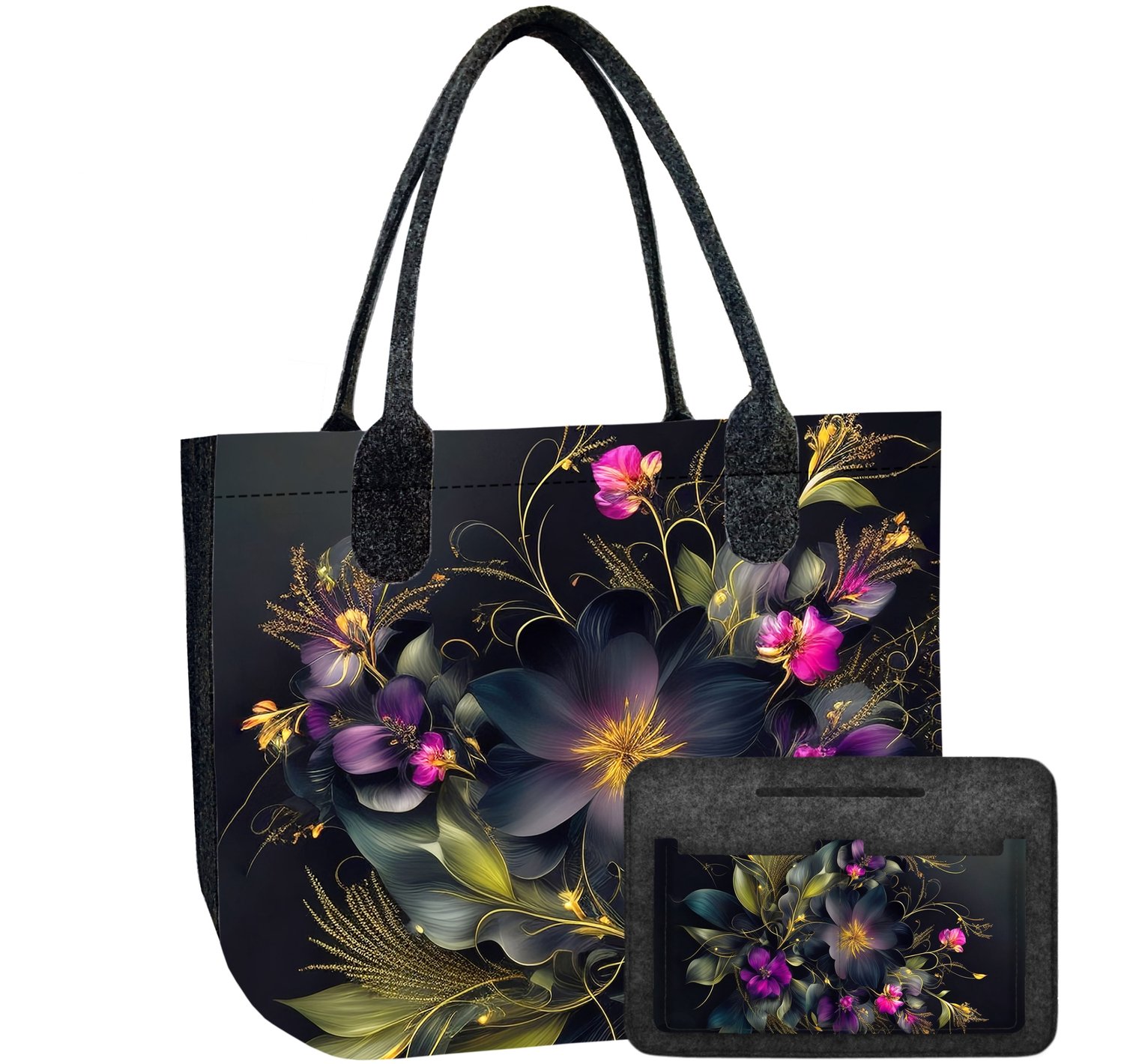Grote Zwarte Shopper van Vilt met Organizer - LADY XL