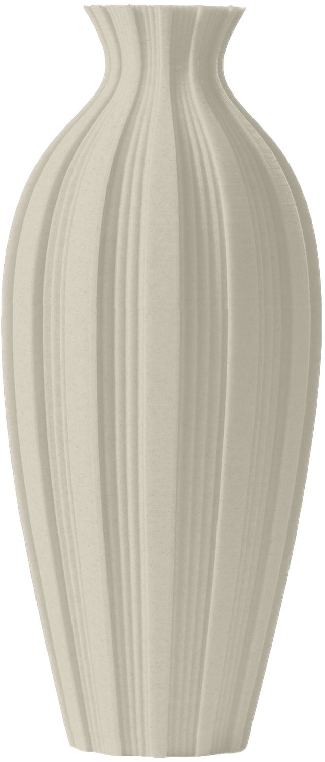 Layvo SOREN Vaas - Crème - D11 x H25 cm - droogbloemen vaas - japandi - gerecycled plastic