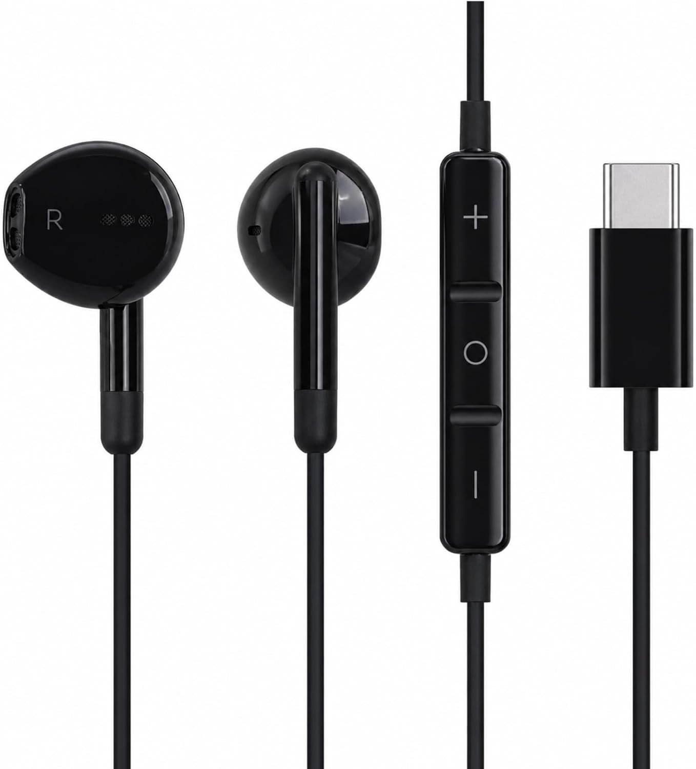 Ergonomische USB-C in-ear oordopjes met microfoon en volumeregeling voor geluidisolatie en hoge geluidskwaliteit, geschikt voor smartphones en laptops