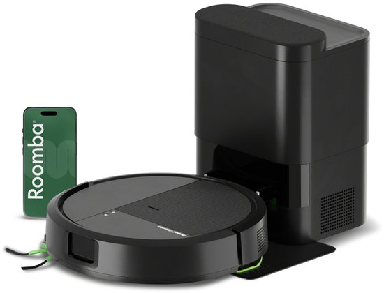 iRobot Roomba Combo AutoEmpty Dock 115+ Robotstofzuiger met dweilfunctie Zwart