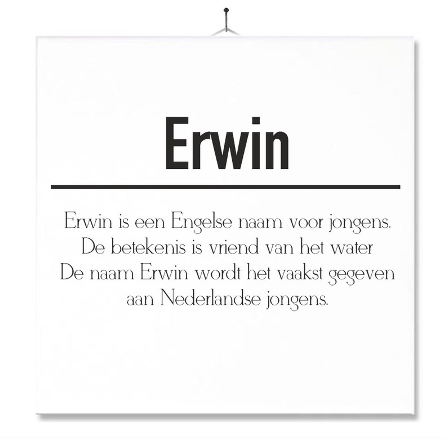 MC Living Tegel Met Opdruk | Betekenis | Kado | Cadeau | Met Naam - Erwin Multi-Color