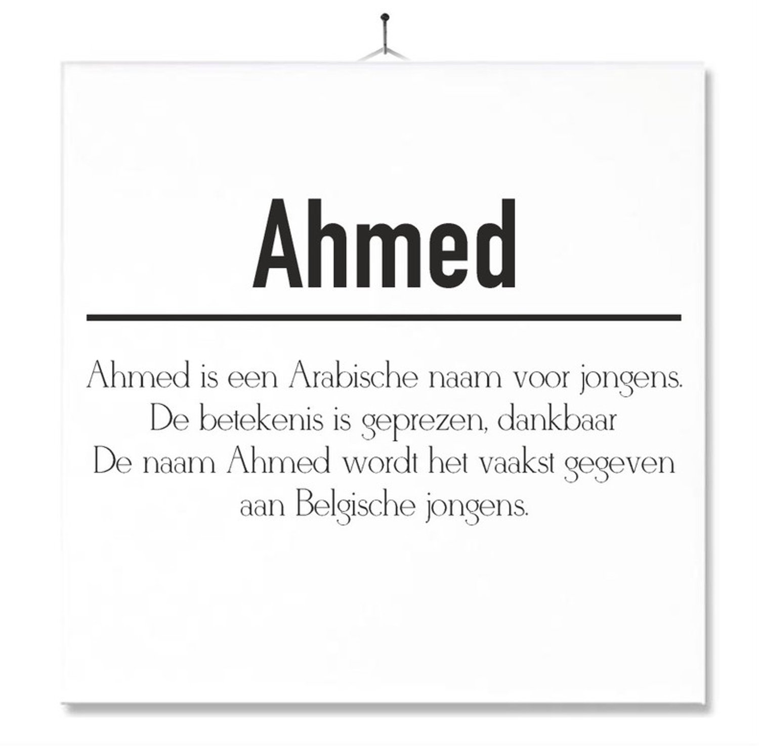 MC Living Tegel Met Opdruk | Betekenis | Kado | Cadeau | Met Naam - Ahmed Multi-Color