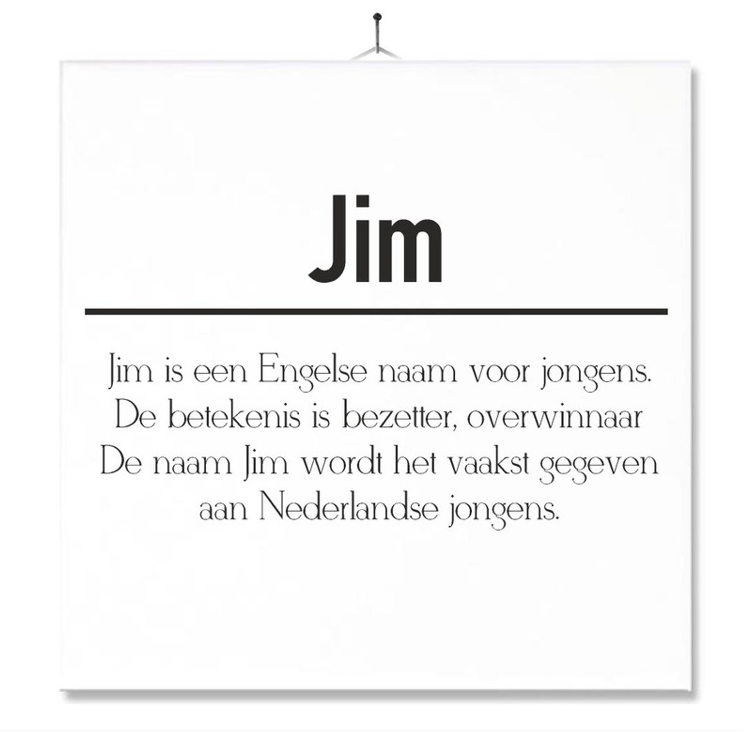 MC Living Tegel Met Opdruk | Betekenis | Kado | Cadeau | Met Naam - Jim Multi-Color