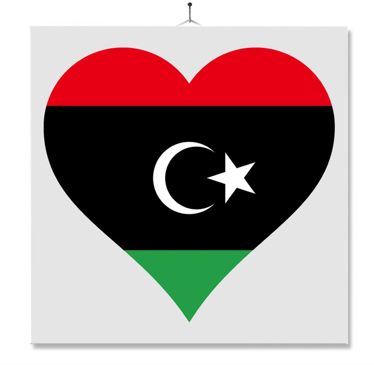 MC Living Tegel Met Opdruk | Hart | Vlag | Libya Multi-Color