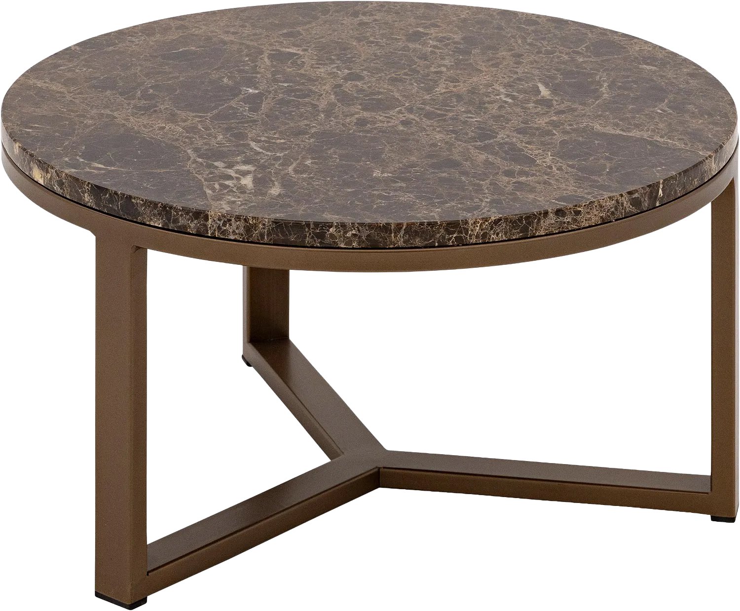 Goossens Salontafel Sombra - 60 x 32 x 60 - marmer - bruin - rond marmer bruin