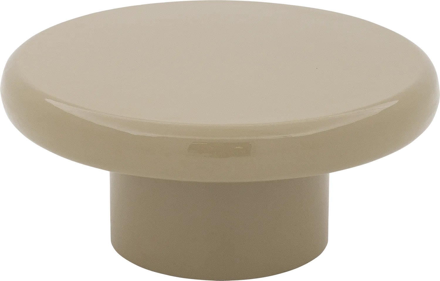 Goossens Salontafel Denia - 79 x 35 x 79 - metaal - bruin - rond emaille taupe