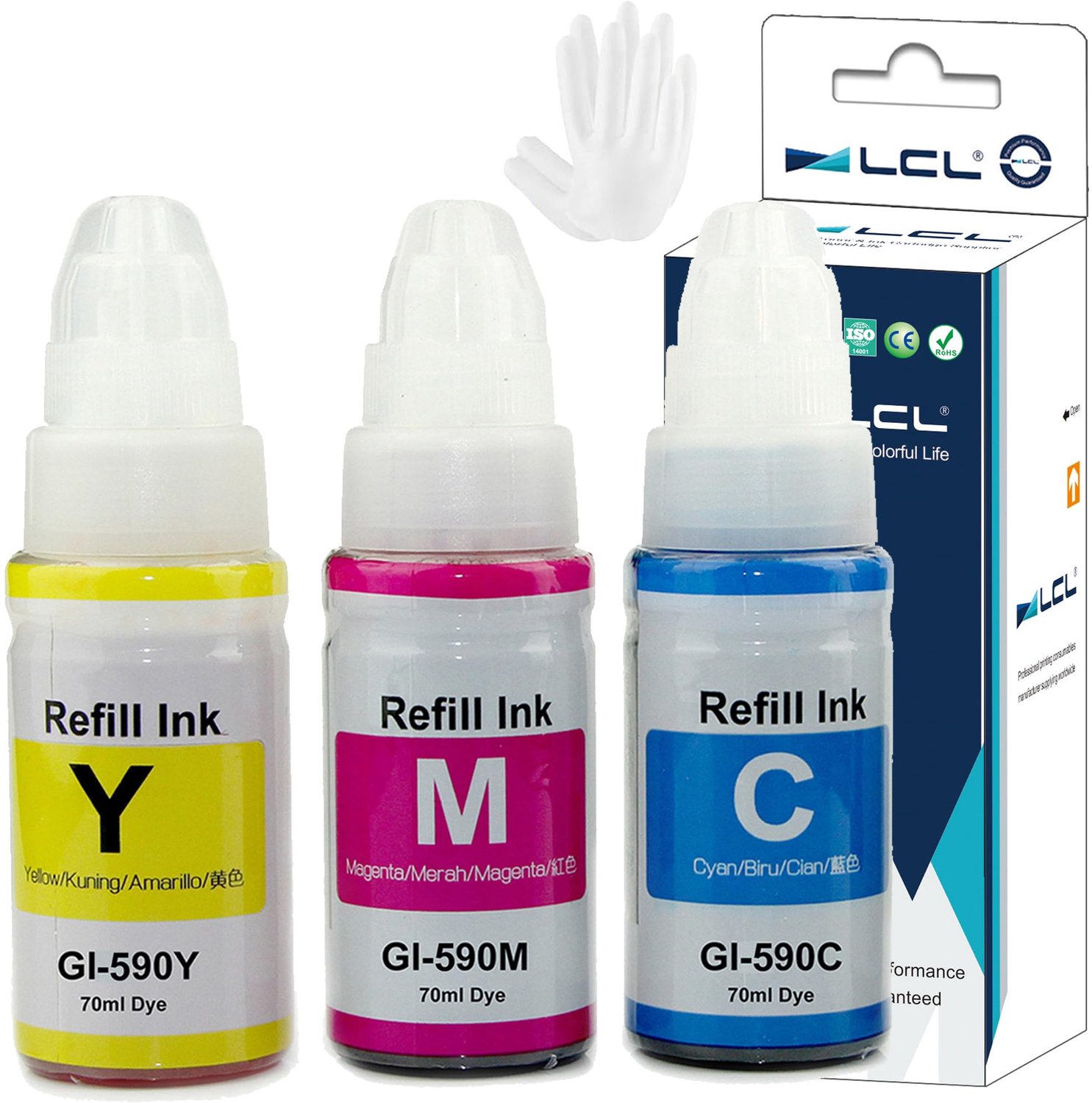Inktfles - Compatibel met Canon - 7000 Paginaopbrengst - Meerkleurig