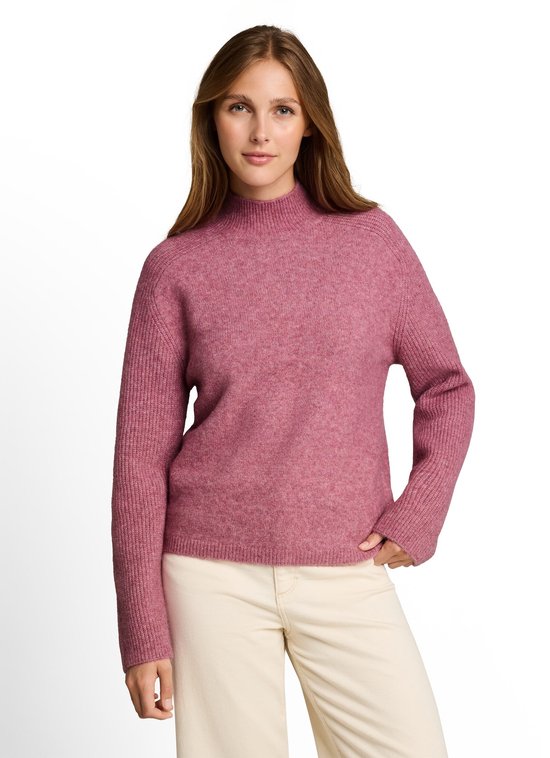 Tom Tailor Denim - Gebreide trui met wol - Maat XXL - dusty berry melange