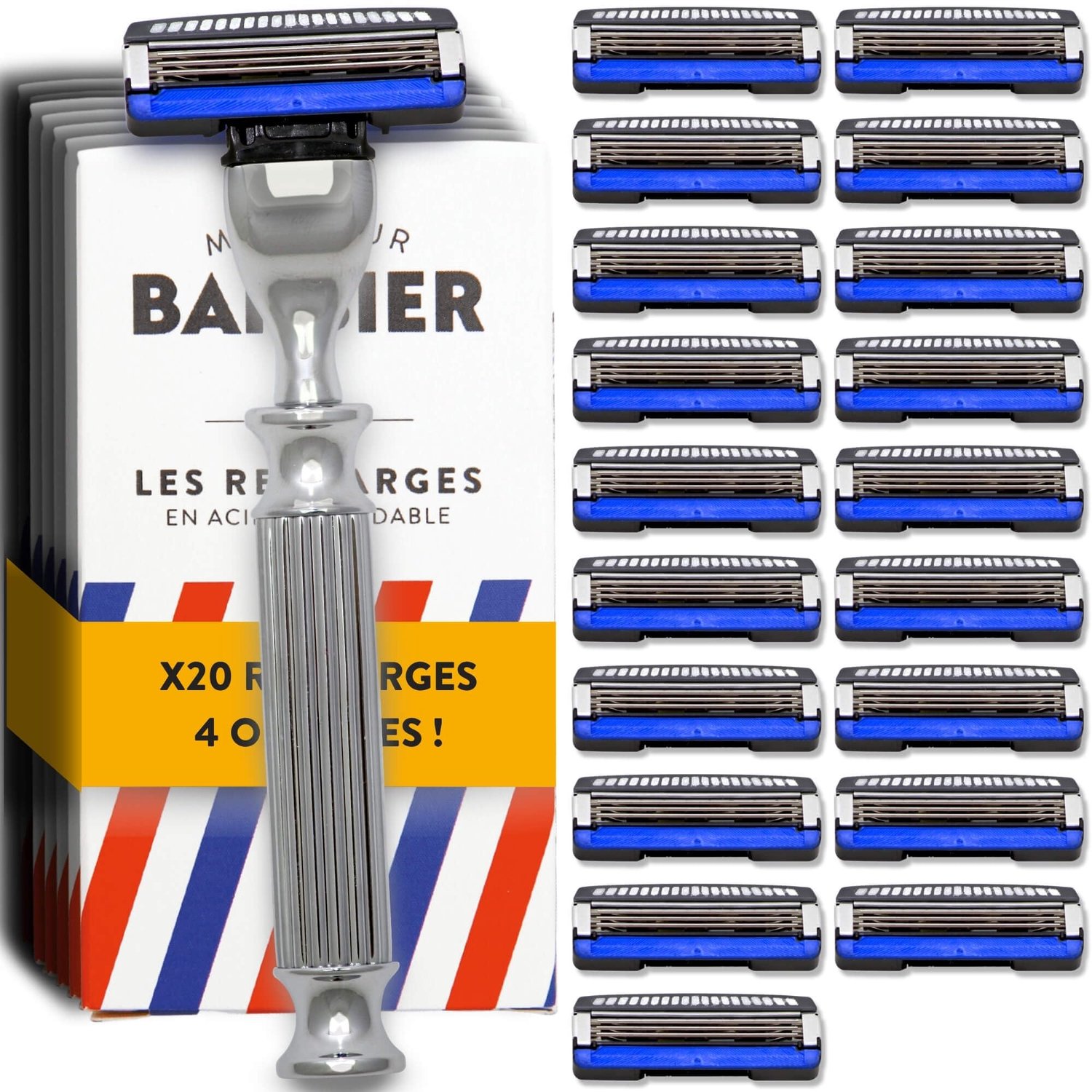 3-Bladen Scheerset voor Mannen met 20 Vervangcartridges