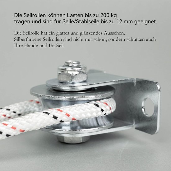 48 mm Katrol voor Staalkabel - Kogellagers, Draagkracht 200 kg, 2 Stuks — afbeelding 2