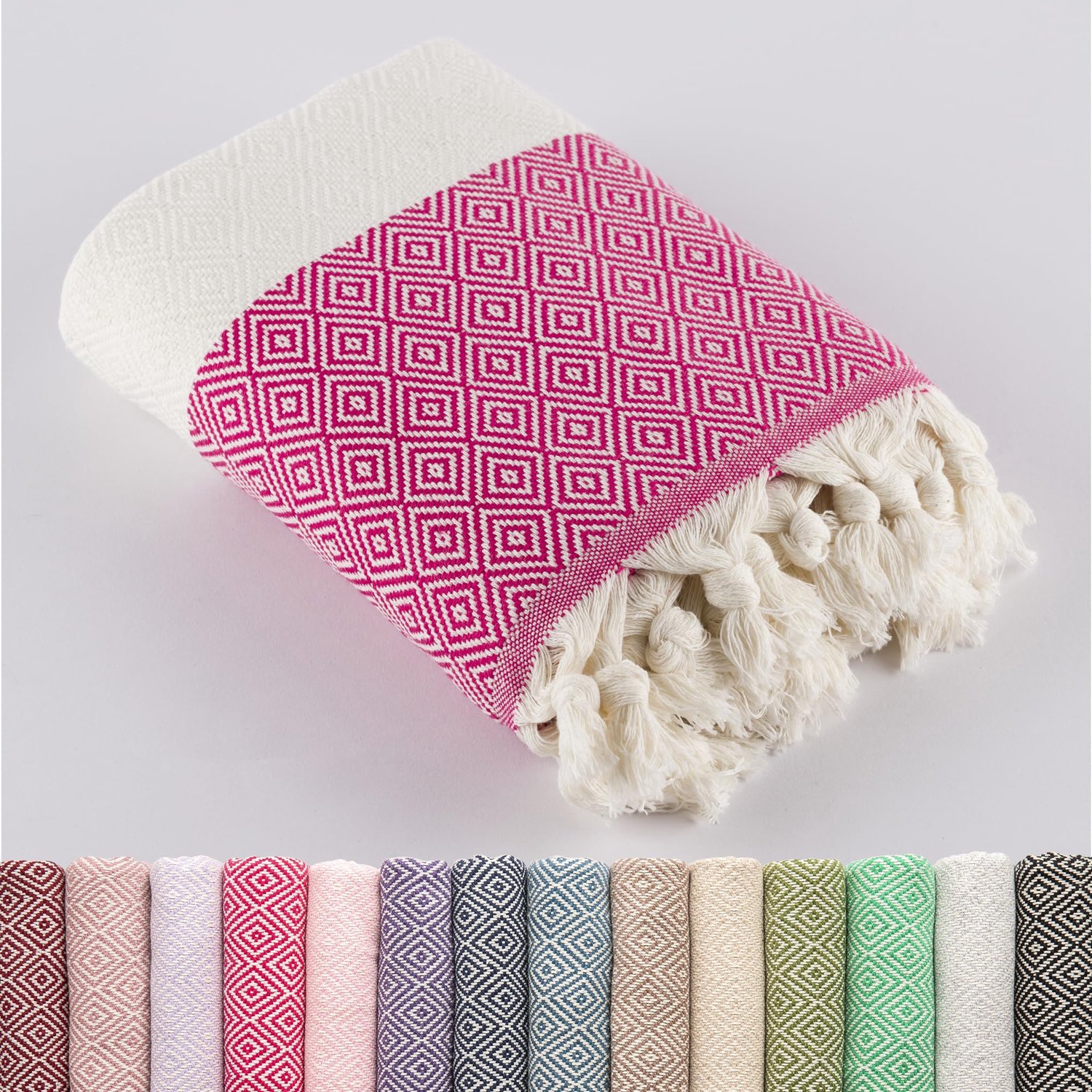 Strandhanddoek van 100% Turks Katoen - Sneldrogend en Zandafstotend - 100 x 180 cm - Fuchsia