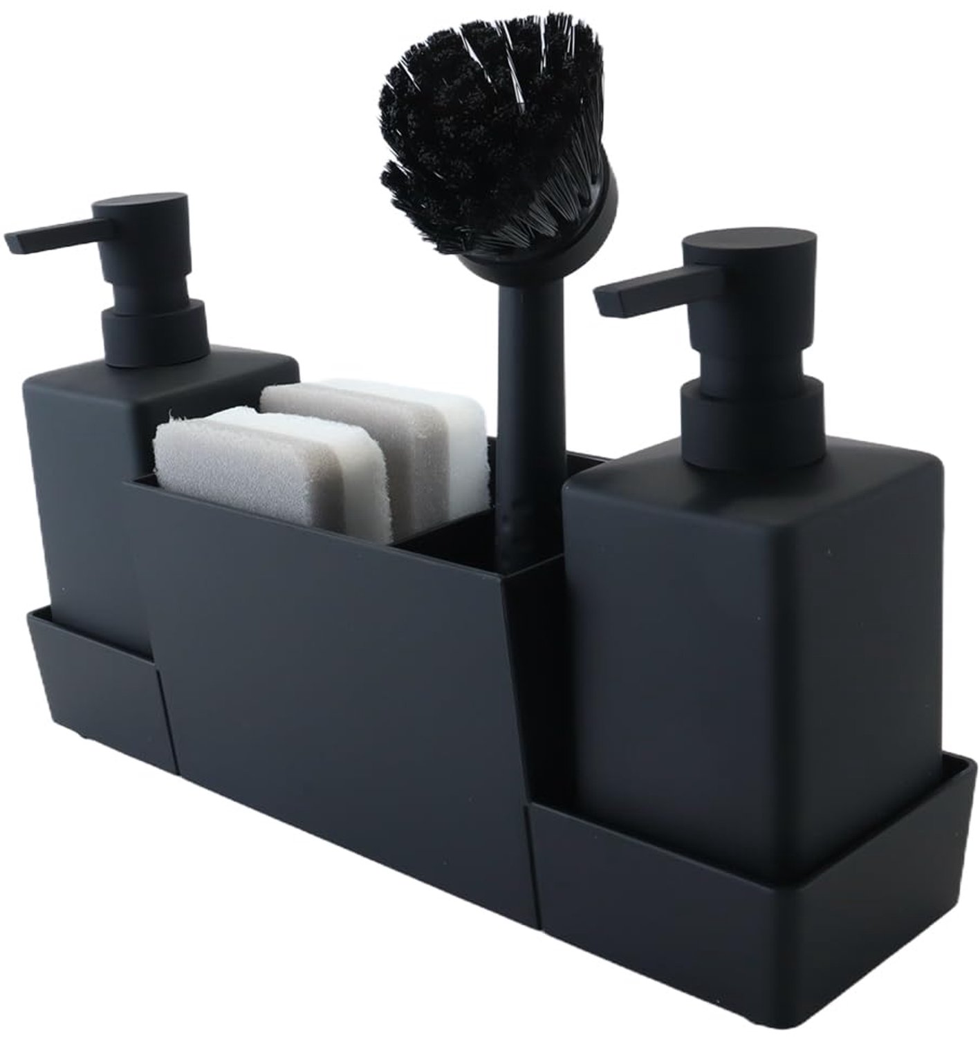 4-in-1 Zeepdispenser met Sponshouder en Afwasborstel