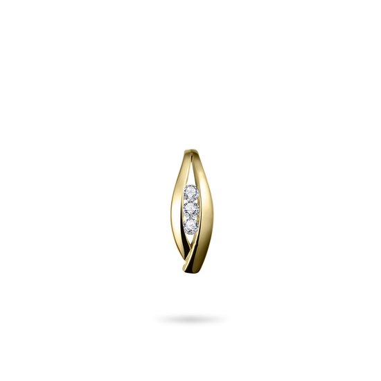 Gisser Jewels VGP017 Dames Hanger Zirkonia 14 Karaat Geelgoud