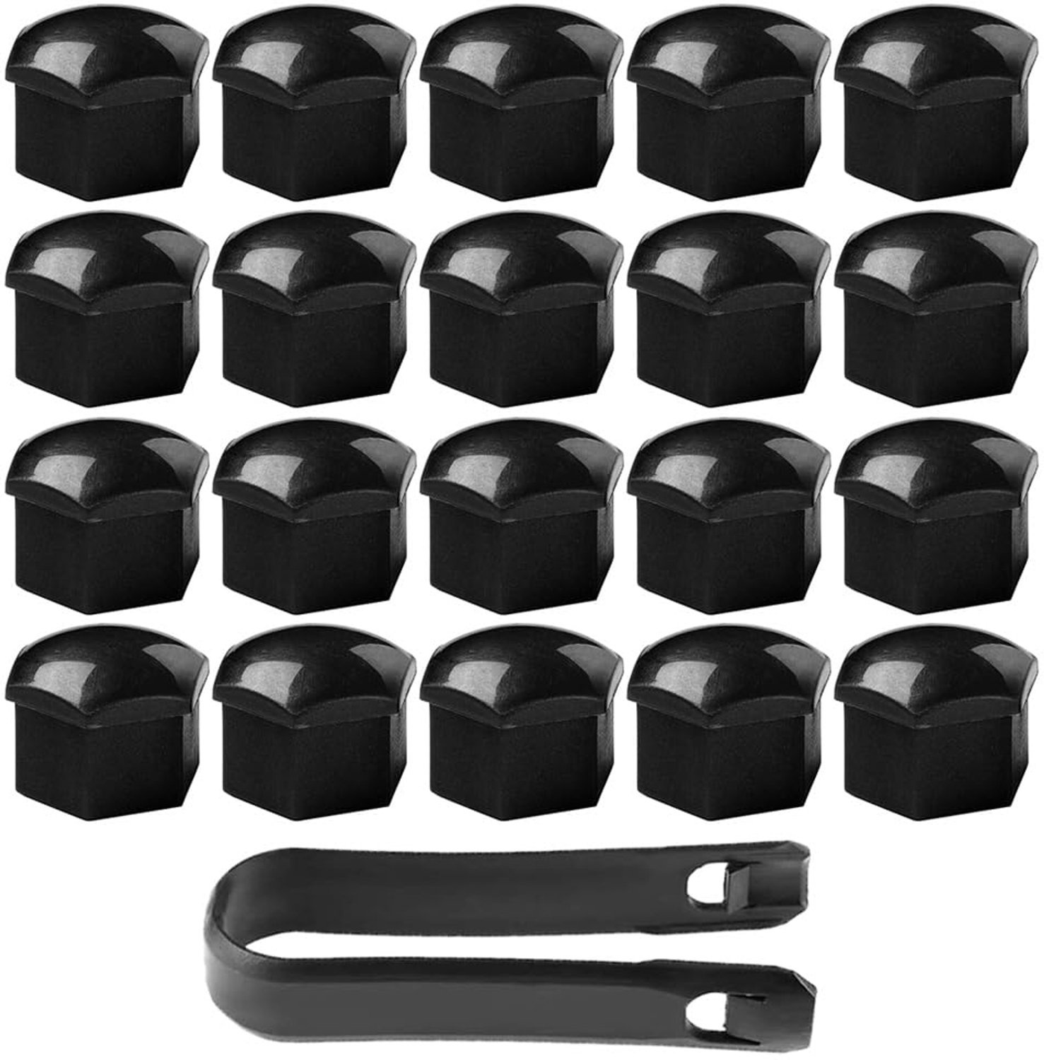 Wielmoerafdekkingen 20 Stuks - Universele Naaf Schroefdop - Zeshoekige Deksel - Verwijderingsgereedschap - Kunststof - Afmetingen 2.4 x 2.4 cm - Wielmoerdop
