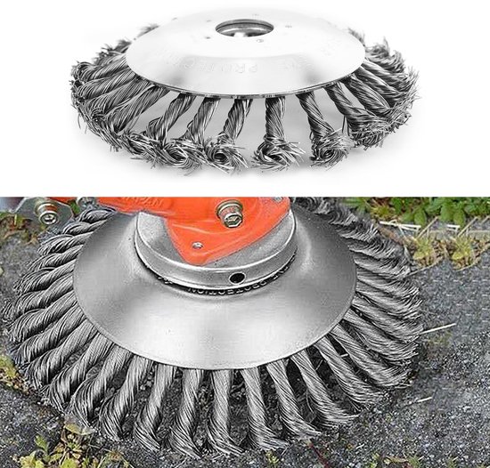 Onkruidborstel voor Bosmaaier, Stalen Kegelborstel 15 cm — afbeelding 3