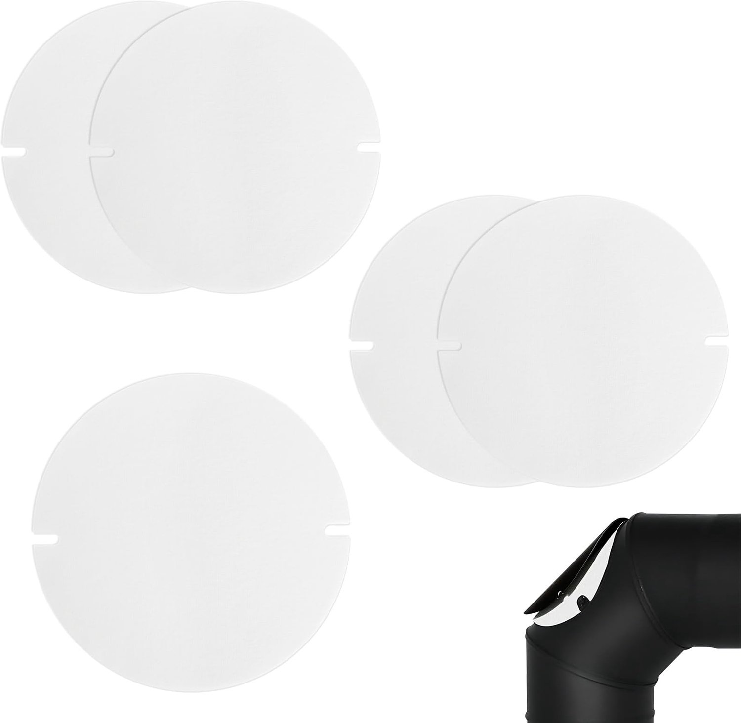 Kachelpijpafdichting 5 stuks - Hittebestendige Afdichting - Diameter 155 mm - Op Maat te Snijden - Voor Schoorsteen - Duurzaam Materiaal - Haardafdichting