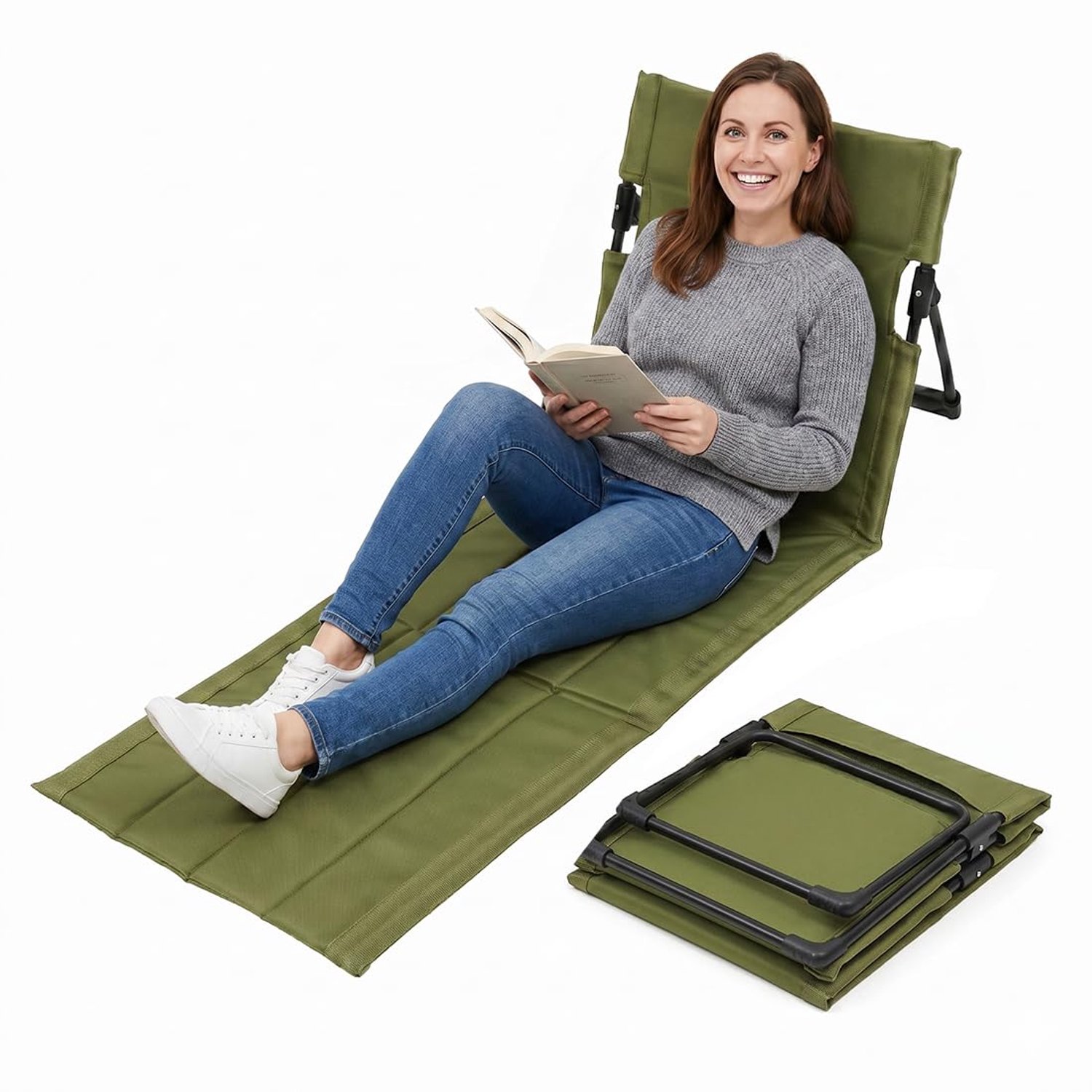 Vouwbare Strandmat met Verstelbare Rugleuning