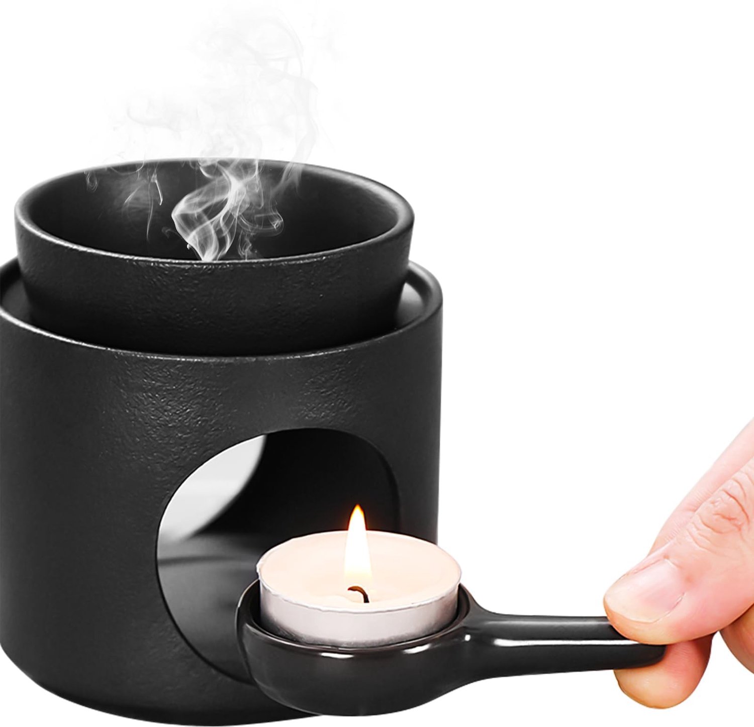 Geurlamp met Theelichthouder voor Etherische Oliën, Zwart