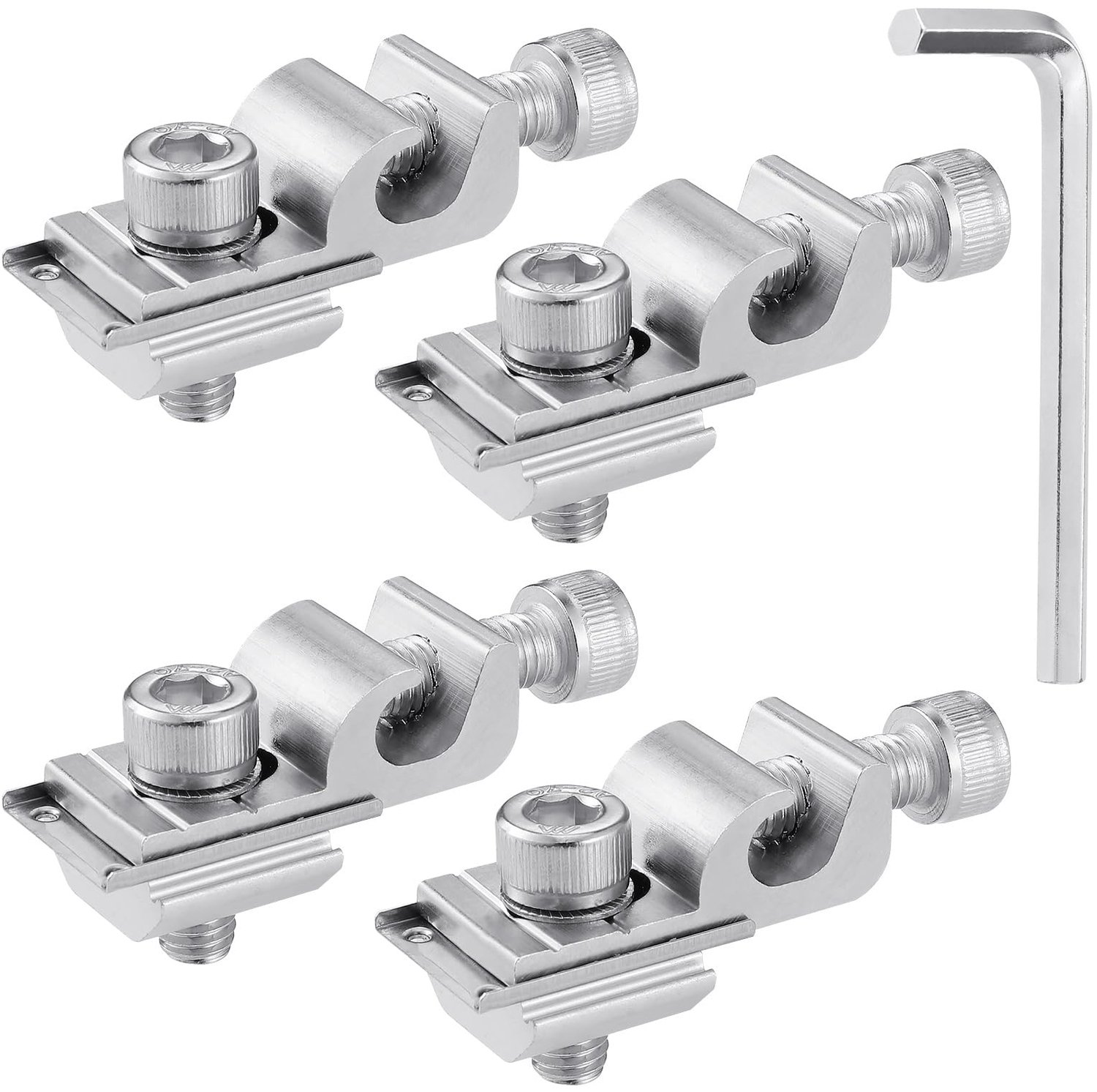 Aardingsclips zonnepaneel - Bevestigingsklemmen - Zilver - Fotovoltaïsche module accessoires - 4 stuks - Geschikt voor zonnepanelen