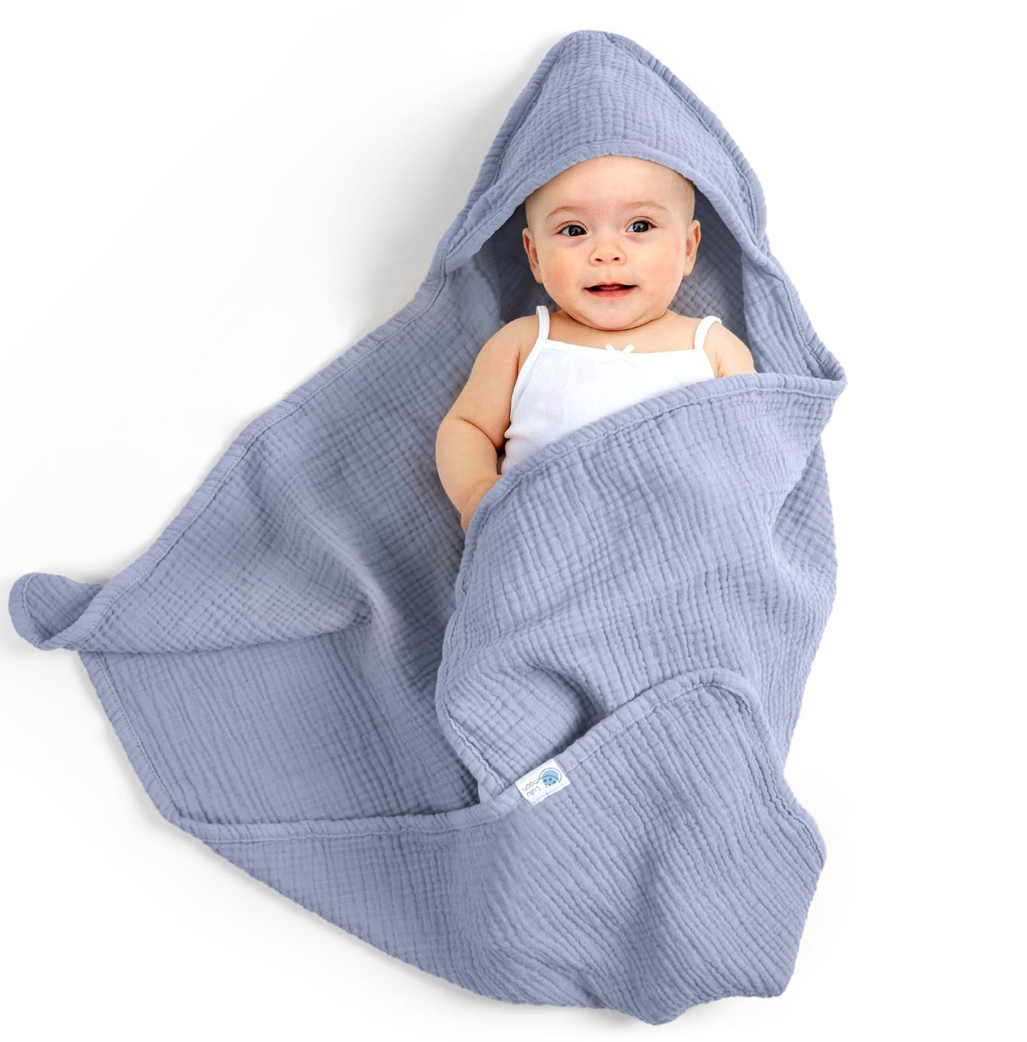 Baby Handdoek met Kap van Muslin Katoen 75 x 76 cm - Zacht en Absorberend