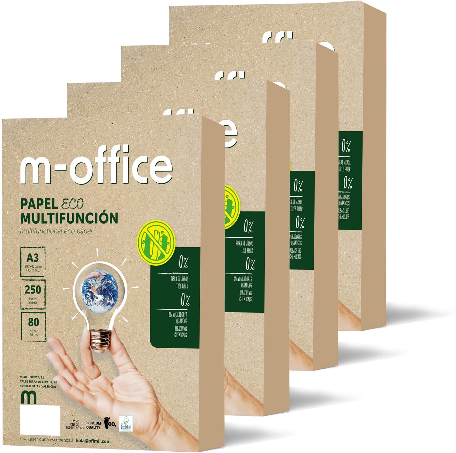 100% Gerecycled A3 Papier, 80 g, 1000 Vellen