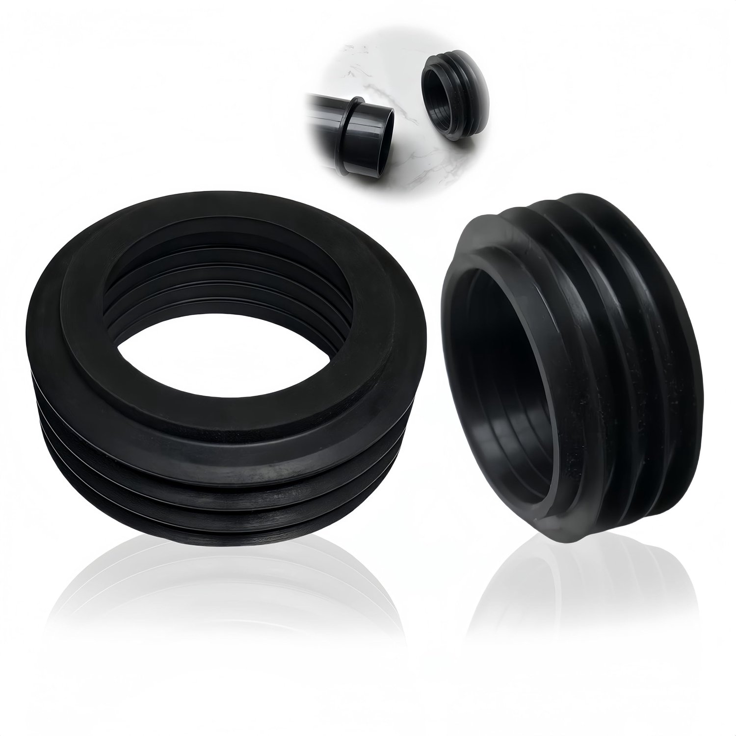 Afvoerbuisverbinding - Rubber manchet - Binnen Ø 36-45 mm - Buiten Ø 60 mm - Hoogte 26 mm - Duurzame afdichting - Afvoerconnector