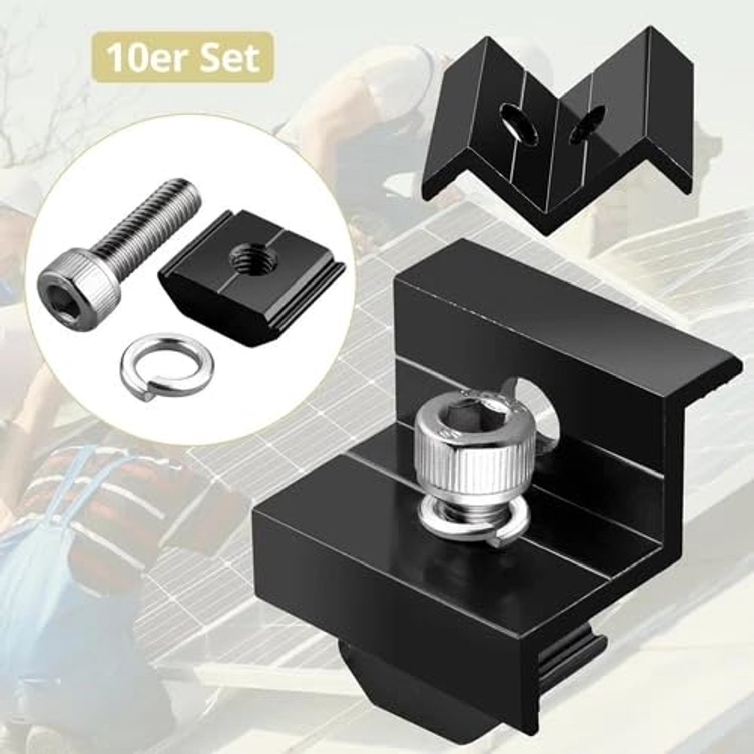 10 Stuks Zonnepaneel Eindklemmen van Aluminium voor Montage 30mm