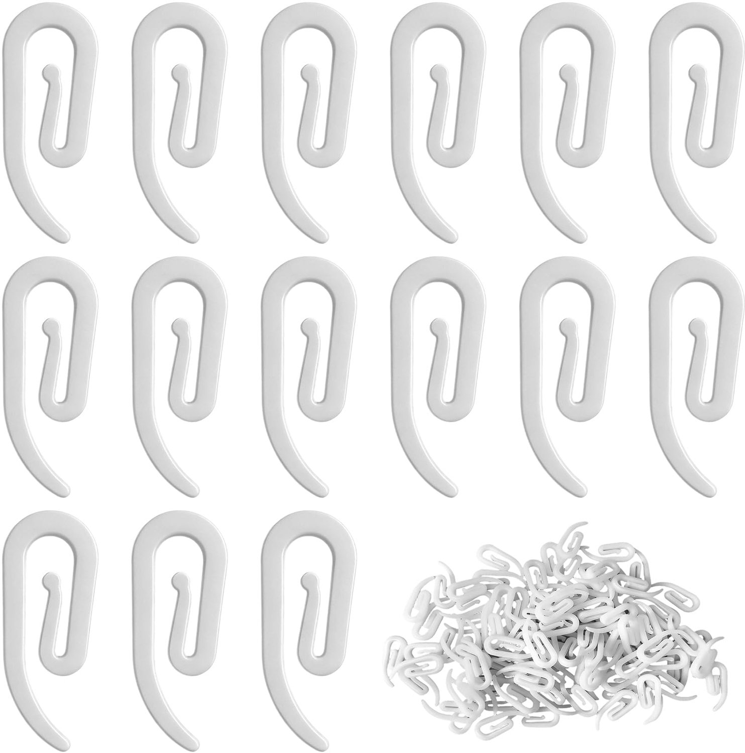 100 Stuks Plastic Gordijnhaken - Wit
