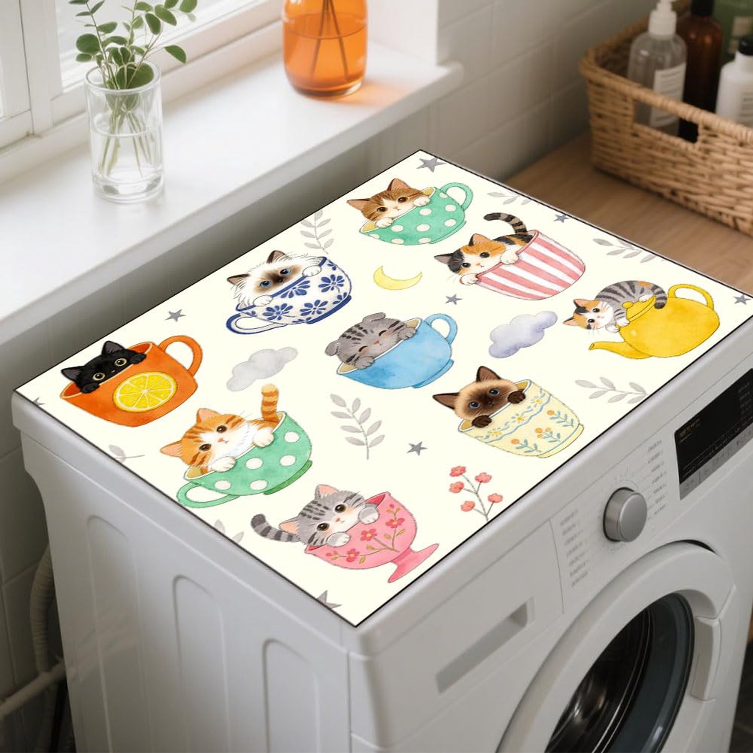 Stofhoes voor wasmachine en droger - Antislip en kleurrijk - 60 x 50 cm