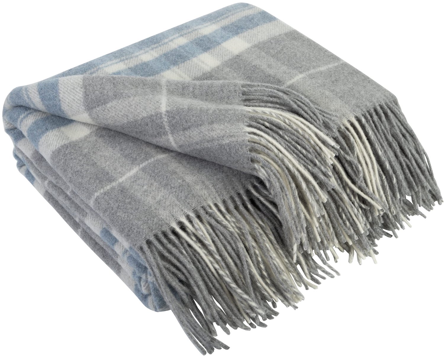 Katoenen Dekentje - 140x200 cm - Grijs met Tartan