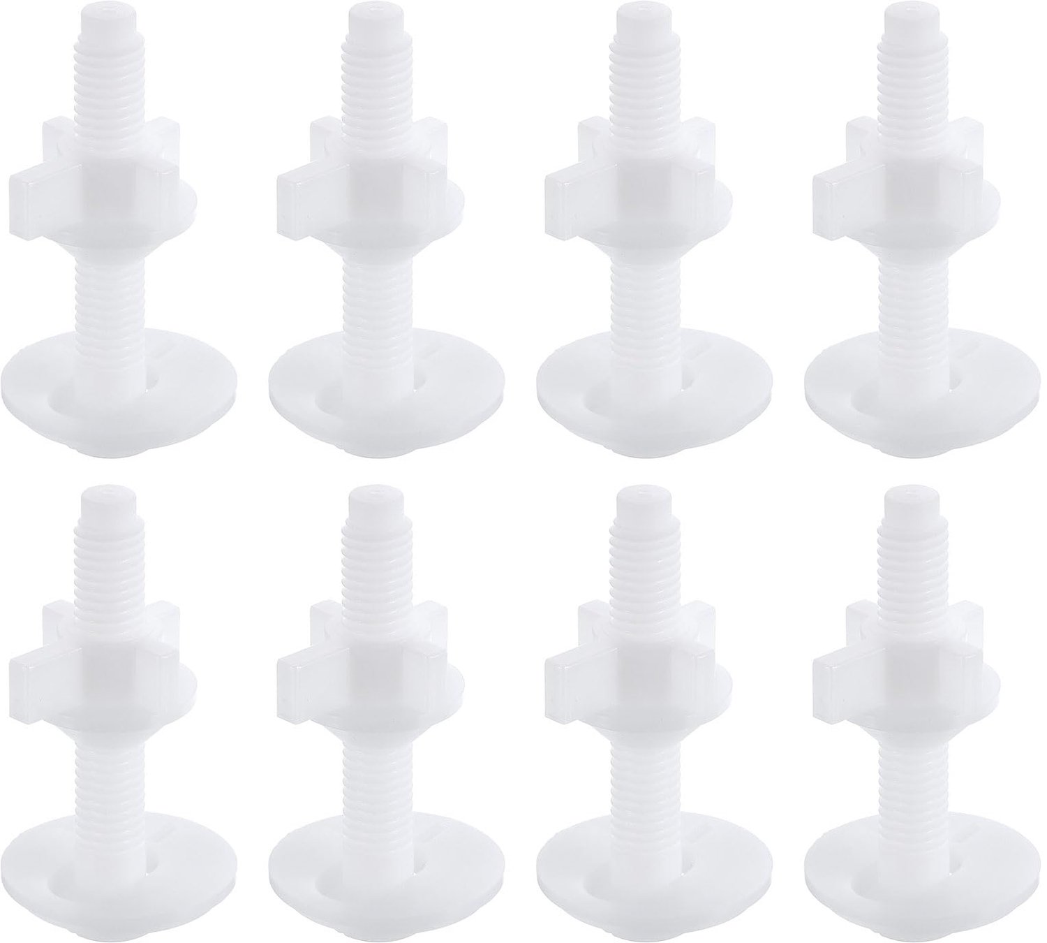 8 Stuks Toiletbril Hinge Schroeven - Universele Witte Kunststof Bouten met Moeren