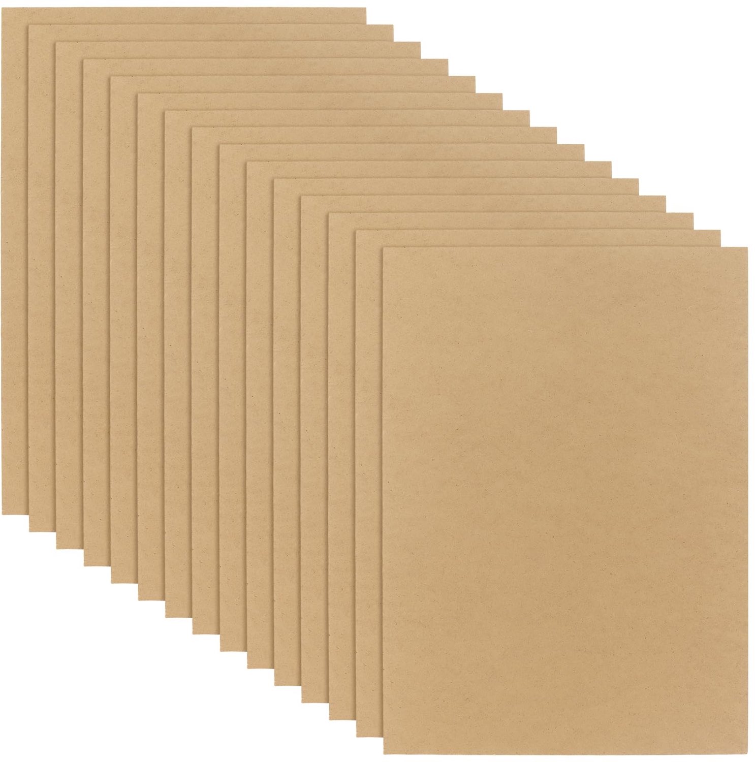 MDF-planken 15 stuks - 40 x 30 cm - 3 mm dik - onafgewerkt - knutselborden - kunstprojecten - lichtbruin oppervlak