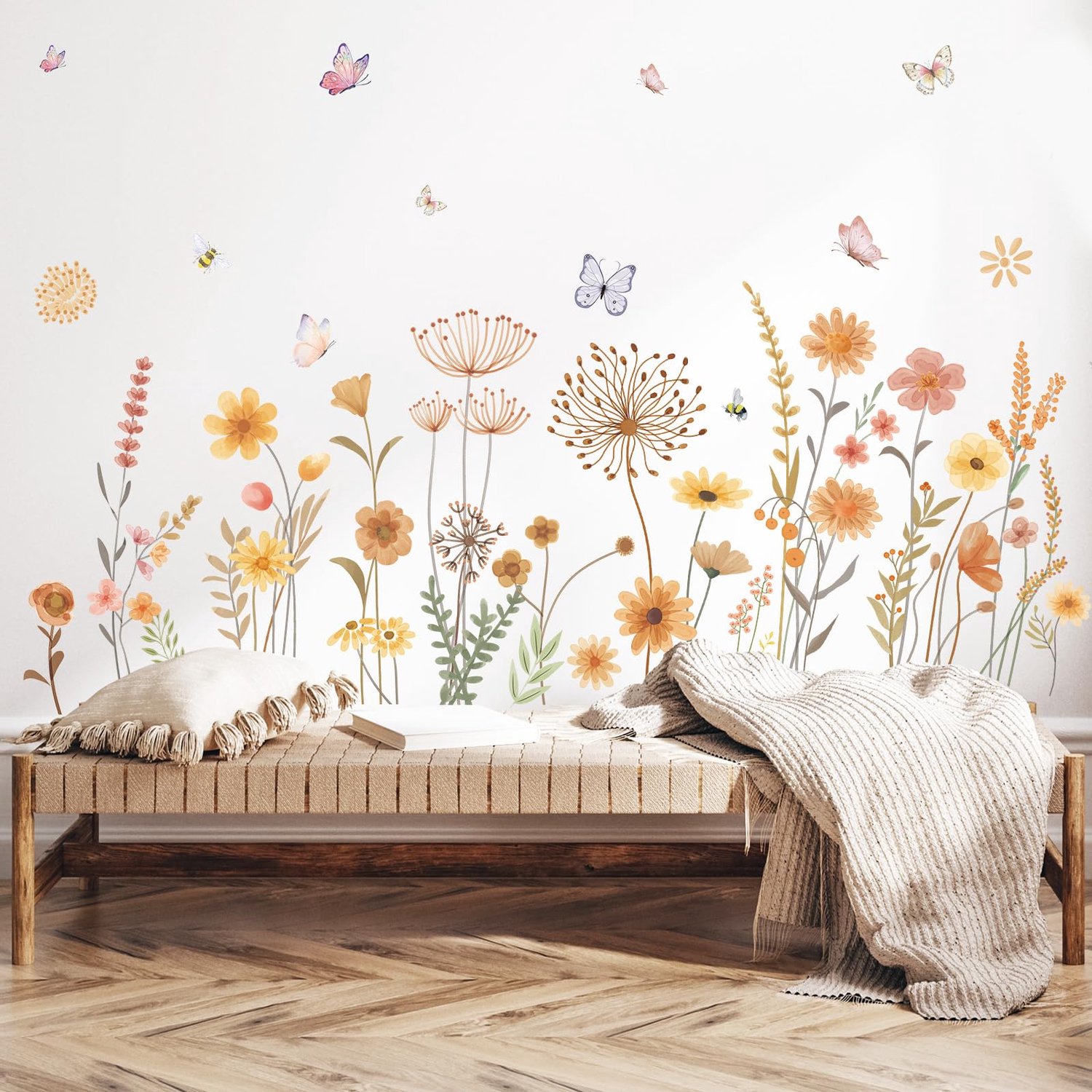 Bohemian Bloemen Muurstickers voor Interieurdecoratie
