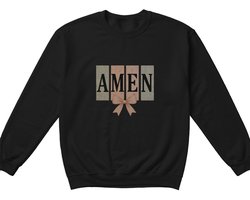 Amen Sweater – AMEN – Pasen Outfit – Unisex Sweater voor Dames & Heren – Religieus Cadeau