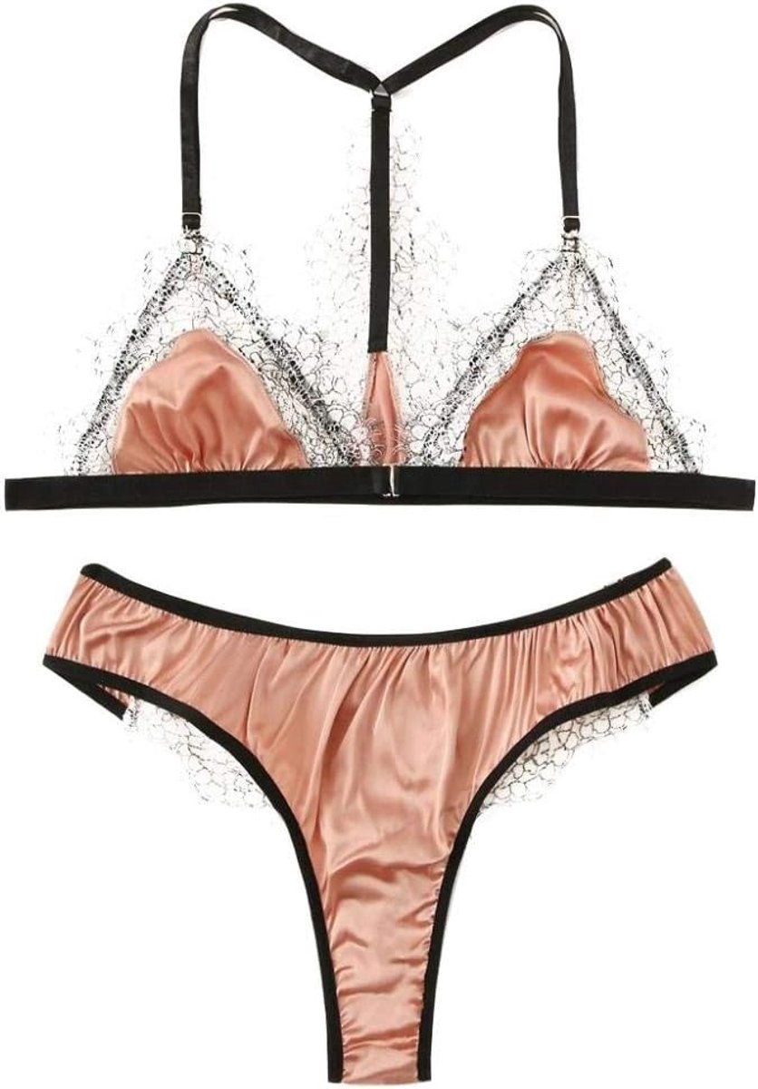 Sexy lingerie dames v-hals doorschijnende kanten kimono lingerie nachthemd ondergoed sexy set negligé jurk met stringPyjama vrouwen sexy lingerie Sexy Lace Lingerie Zijden Ondergoed Nachtkleding Beha