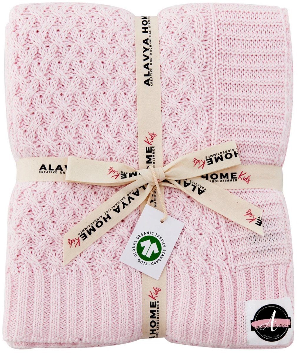 Alavya Home Babydeken 75x100 cm GOTS biologisch Katoen Roze