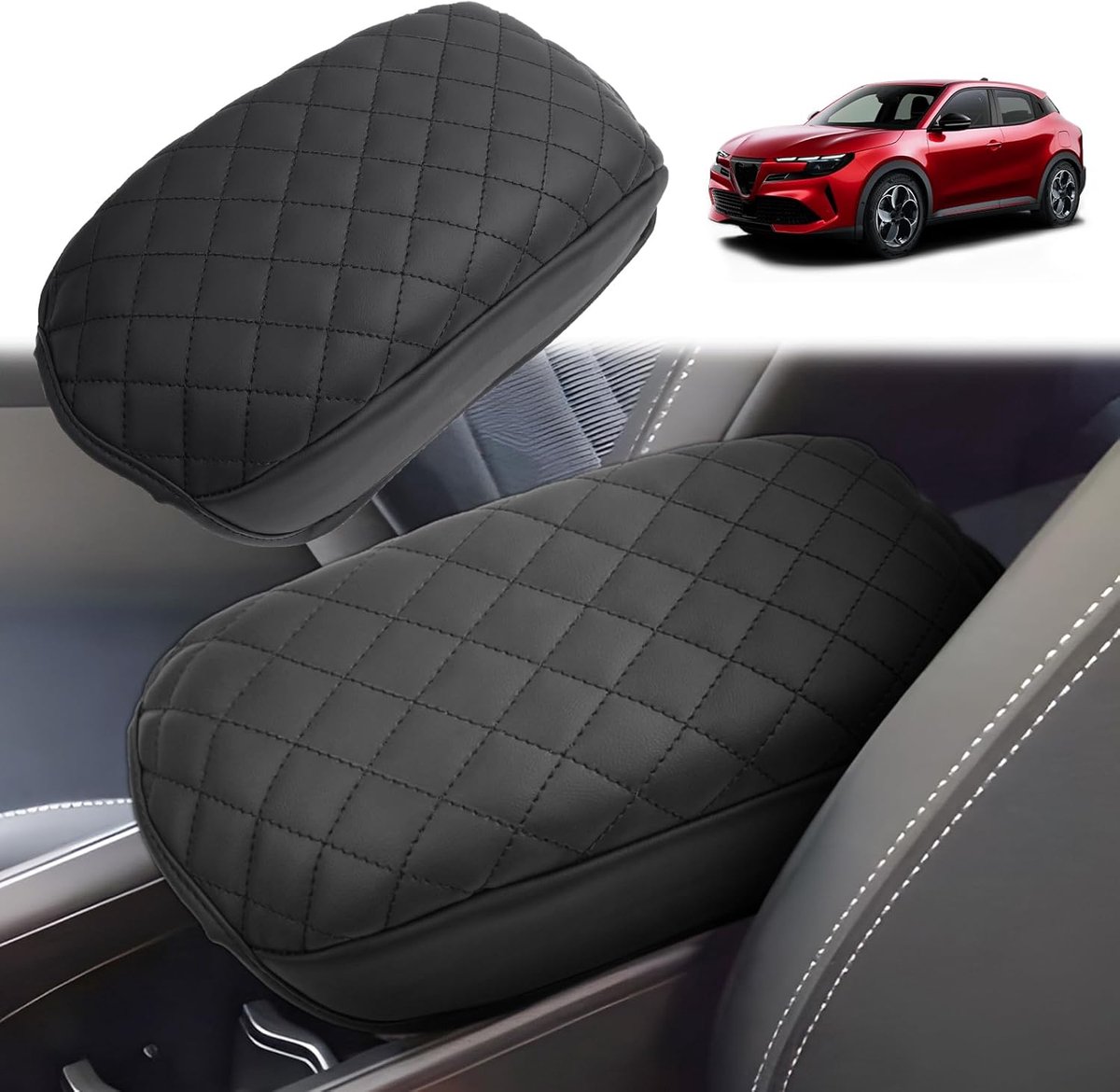 Armsteunhoes Alfa Romeo Junior 2024-2028 - PU Leer - Bescherming - Verhoogt rijcomfort - ShopVlot