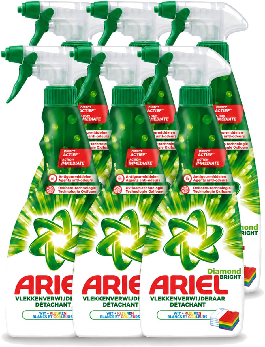 6 x Ariel Diamond Bright - Vloeibare Vlekverwijderaar - Witte en Gekleurde Was - 30 Wasbeurten - Voordeelverpakking - 6 stuks