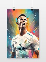 Affiche Cristiano Ronaldo - Portrait abstrait - Voetbal - affiches - format 30x40cm - Décoration murale - 1291RTB