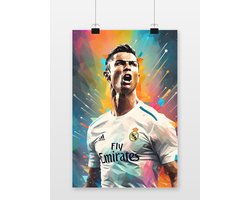 Cristiano Ronaldo Poster - Abstract Portret - Voetbal - posters - formaat 30x40cm - Wanddecoratie - XS1291RTB
