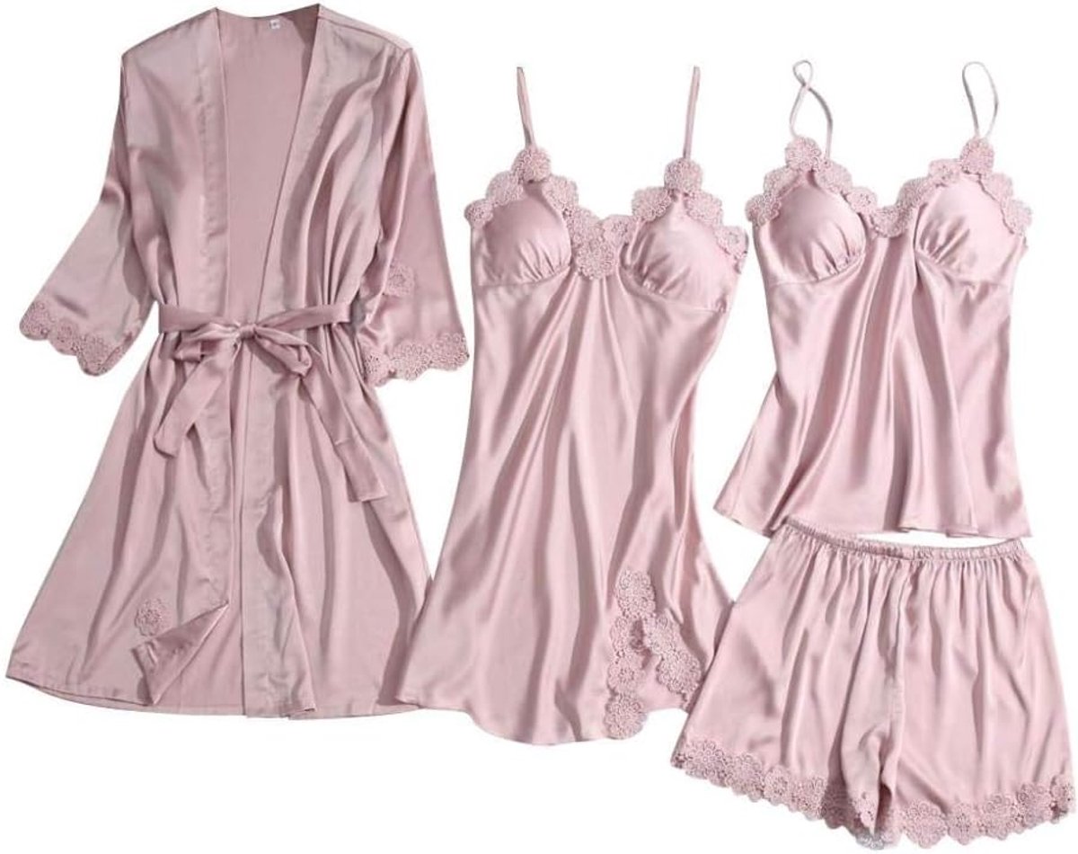 Kleding Satijn Zijden Badjas & Japon Sets Vrouwen Nachthemd Lingerie Robes Sexy Robe Gown Nachthemd