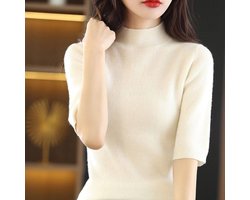 Pullovers Brei Trui - Mode Solid Color Schroefdraad Gebreide Truien, Dames Dikke Jacquard Vijfdelige Mouw Losse Gebreide Tops, Herfst Losse Casual Pullovers All-Matc