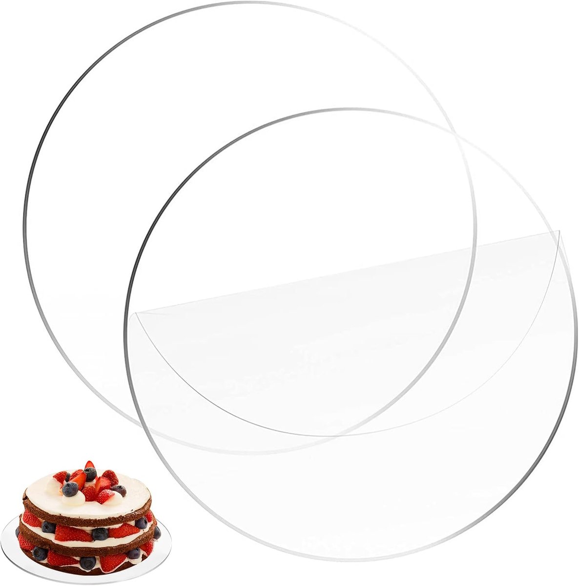 2 stuks ronde 30CM acryl taartplateaus voor taartpresentatie