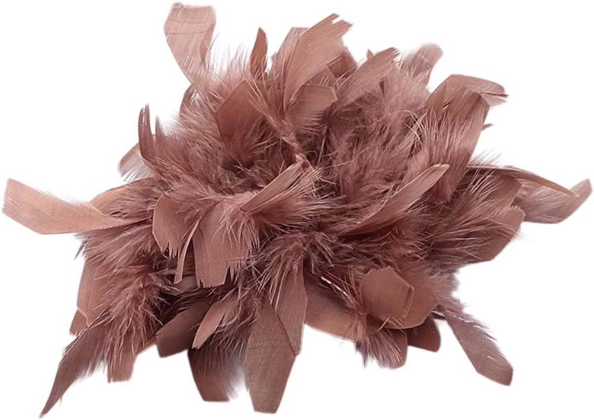Veer haarspeld broche dames veerbroche kalkoenveer broche veerkorset vintage veren hoofdsieraad corsage haaraccessoires voor doe-het-zelf bruiloft feest verjaardag sieraden accessoires, wit