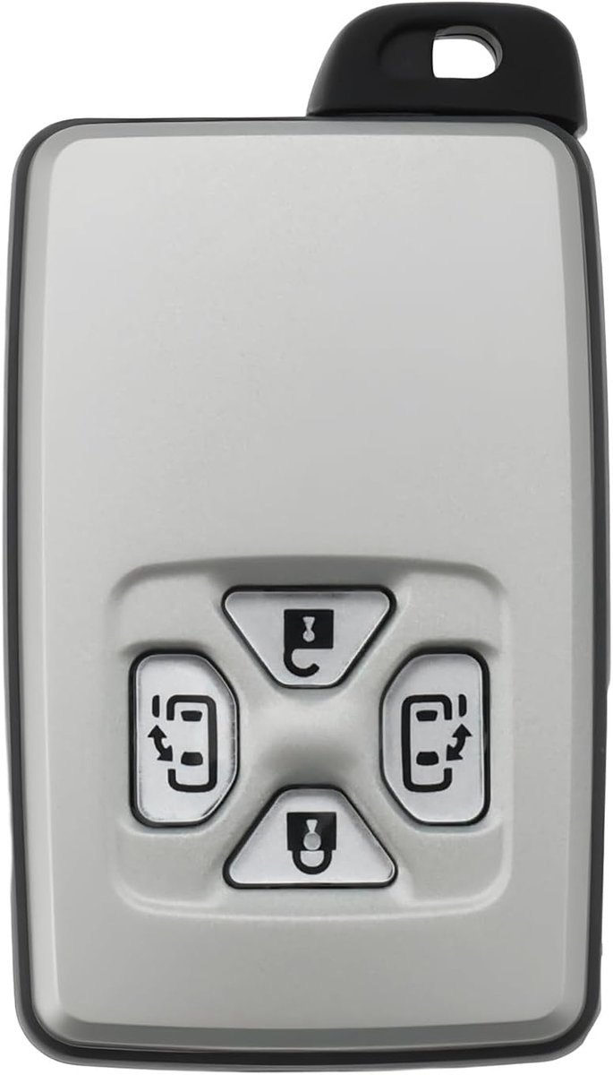 4 Knoppen Afstandsbediening Sleutel Shell Met Ongesneden Sleutel Blade Compatibel met Toyota Compatibel met Estima Avalon, Zilver