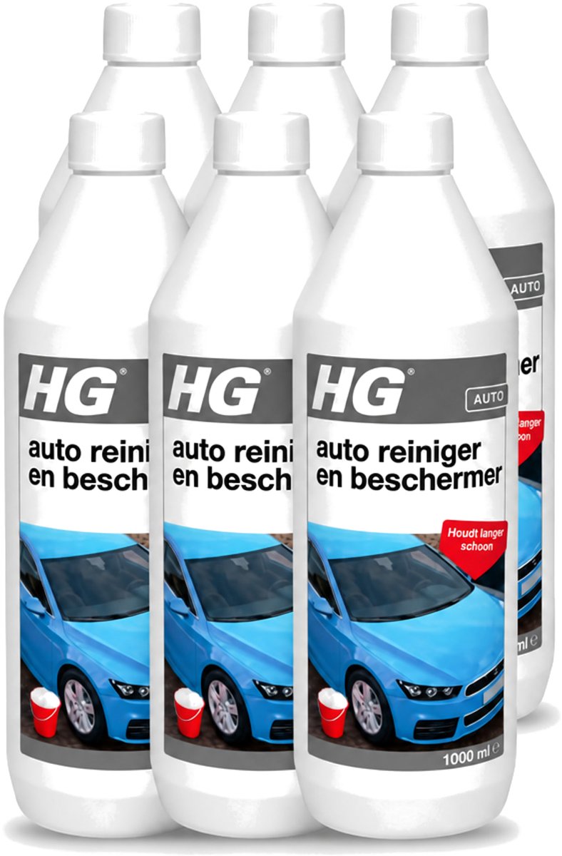 6 x HG - Autoreiniger & Beschermer - Houdt Langer Schoon - 50 tot 60 Wasbeurten - 1L - Voordeelverpakking - 6 stuks