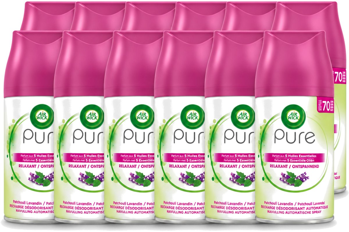 12 x Air Wick – Navulling – Ontspannend – 250 ml - Voordeelverpakking - 12 stuks